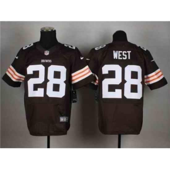 Nike Cleveland Browns 28 Terrance West Brown Elite NFL Jersey
